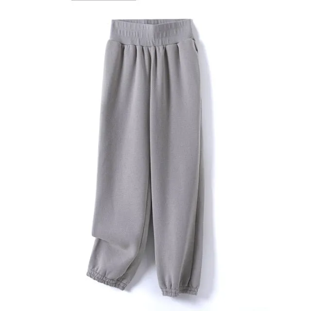 2021 GCAROL Autumn Winter Women High Elastic Waist Harem Pants Sizes S - L