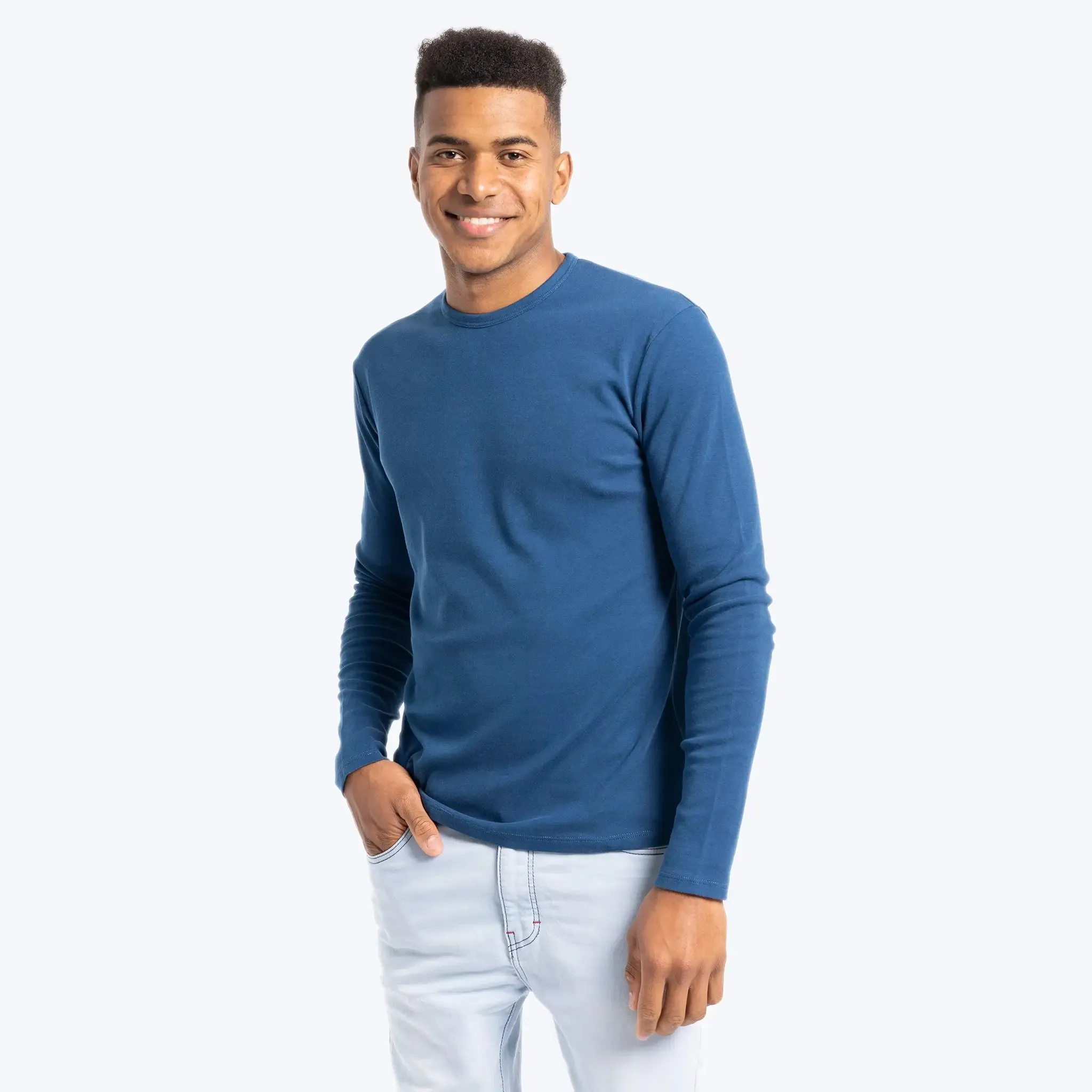 3 Pack - Men's Organic Pima Cotton Long Sleeve Shirts