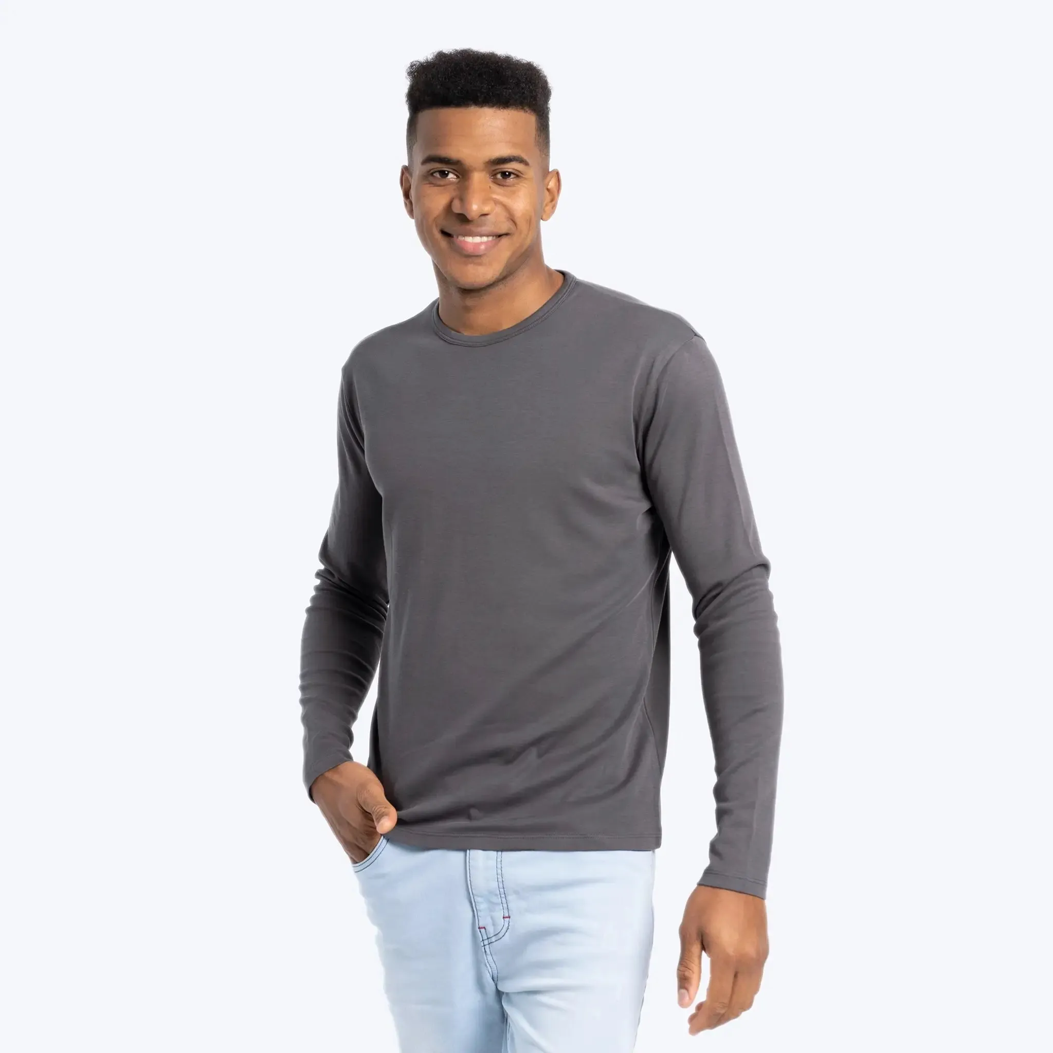 3 Pack - Men's Organic Pima Cotton Long Sleeve Shirts