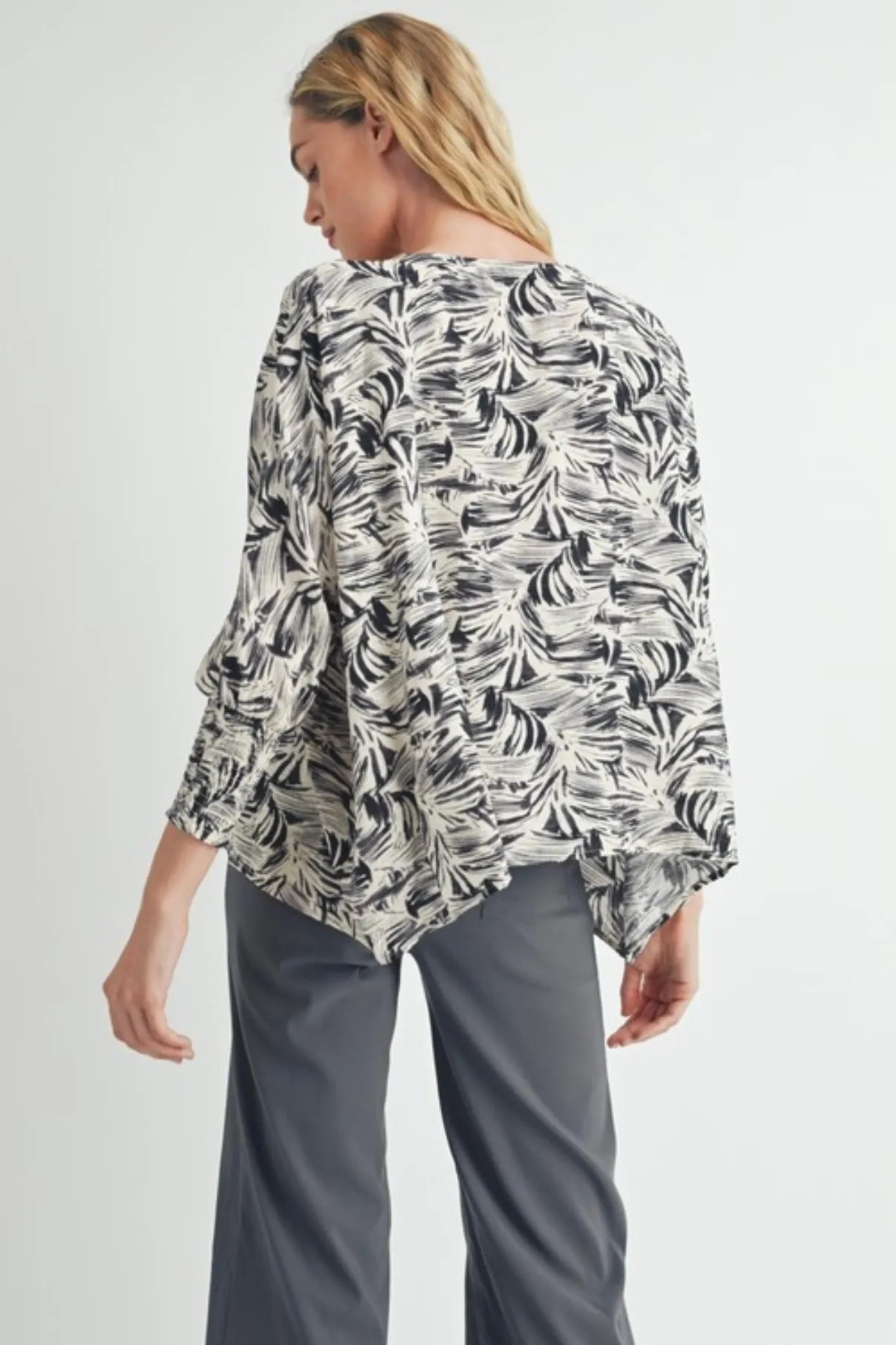 Abstract Printed Flowy Top