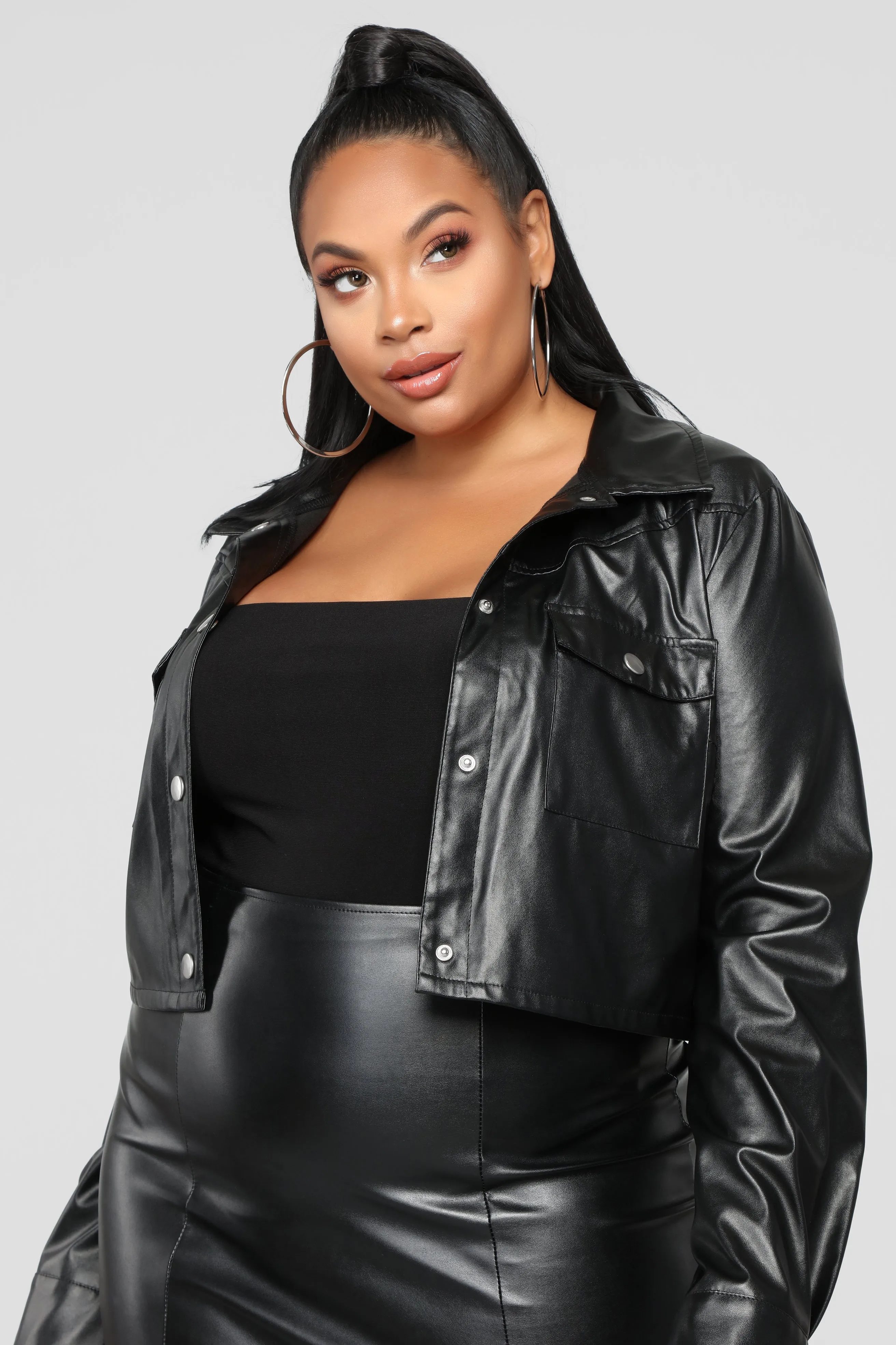 Activate Faux Leather Jacket - Black