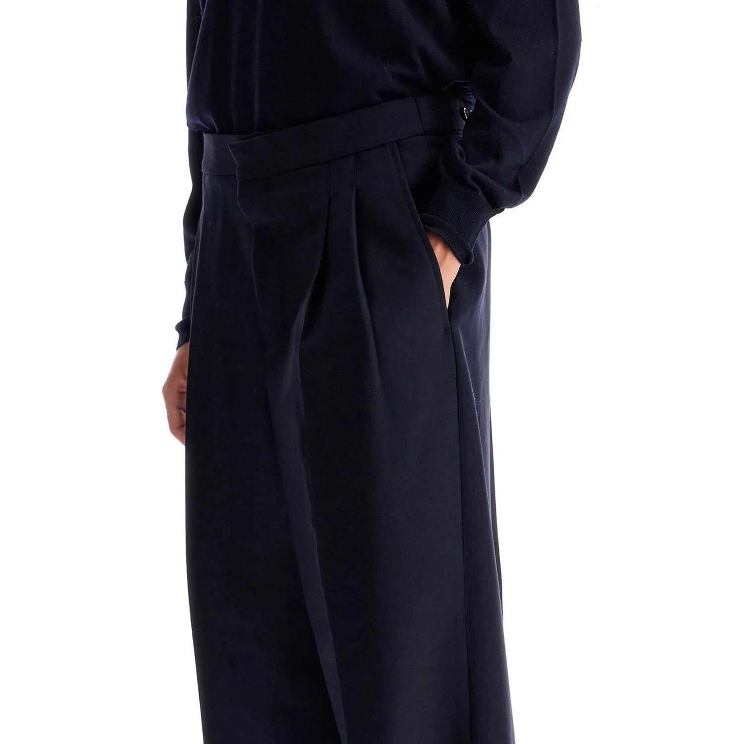 Ami Alexandre Matiussi large fit wool gabardine trousers