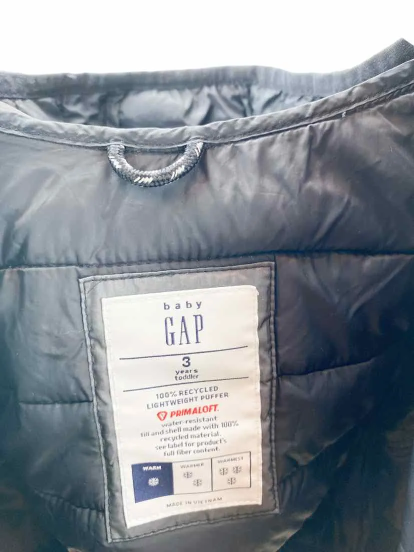 Baby Gap Girls'/Boys' Lightweight Primaloft Puffer Dark Grey/Black Size 3