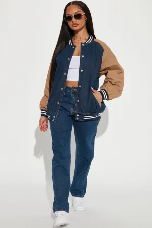 Back In Style Bomber Jacket - Denim