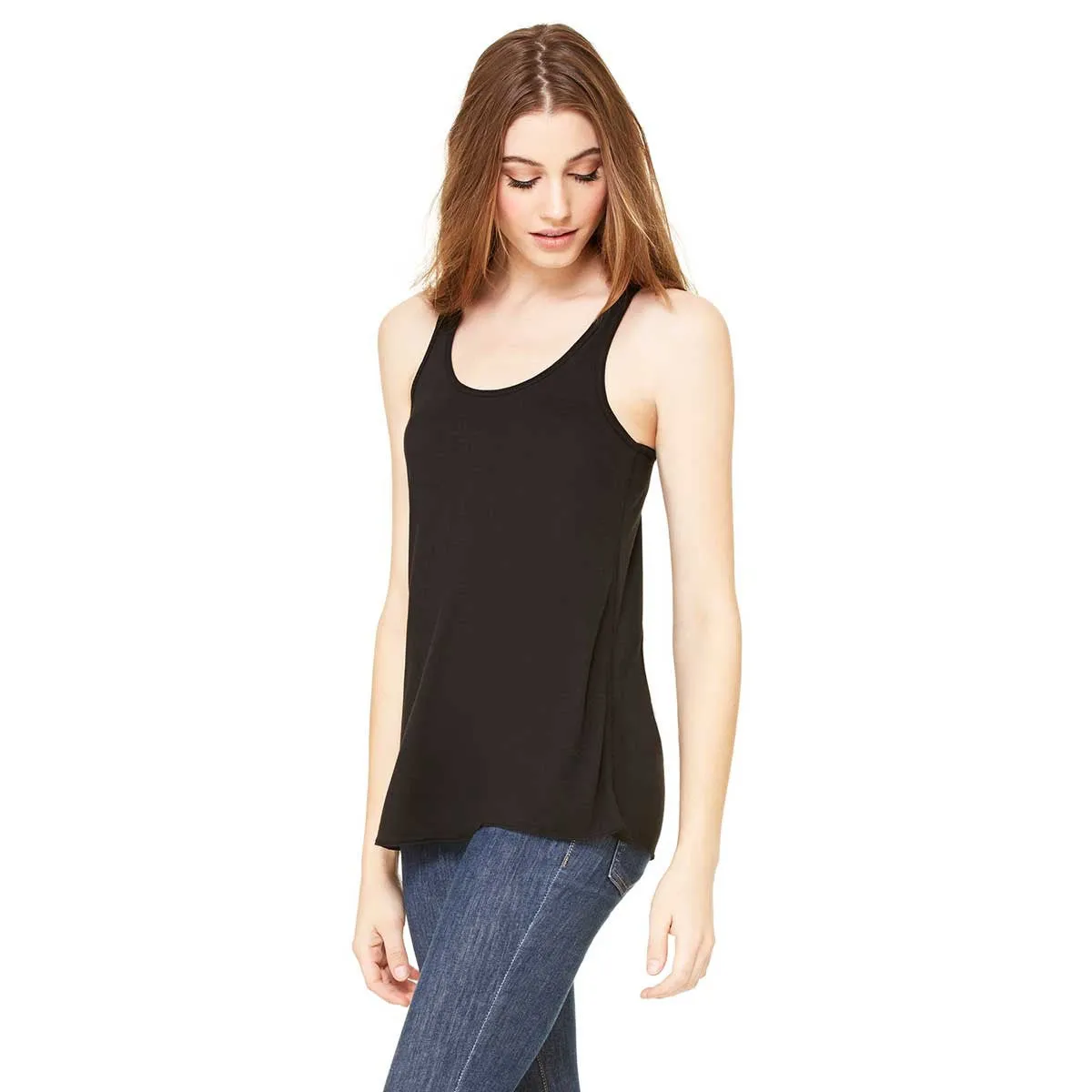 Bella   Canvas Women's Black Flowy Racerback Tank