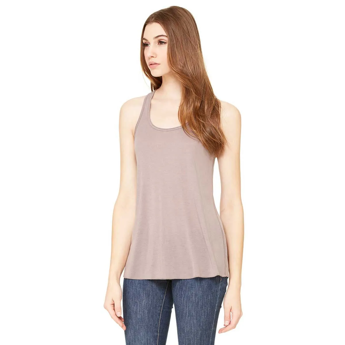 Bella   Canvas Women's Pebble Brown Flowy Racerback Tank