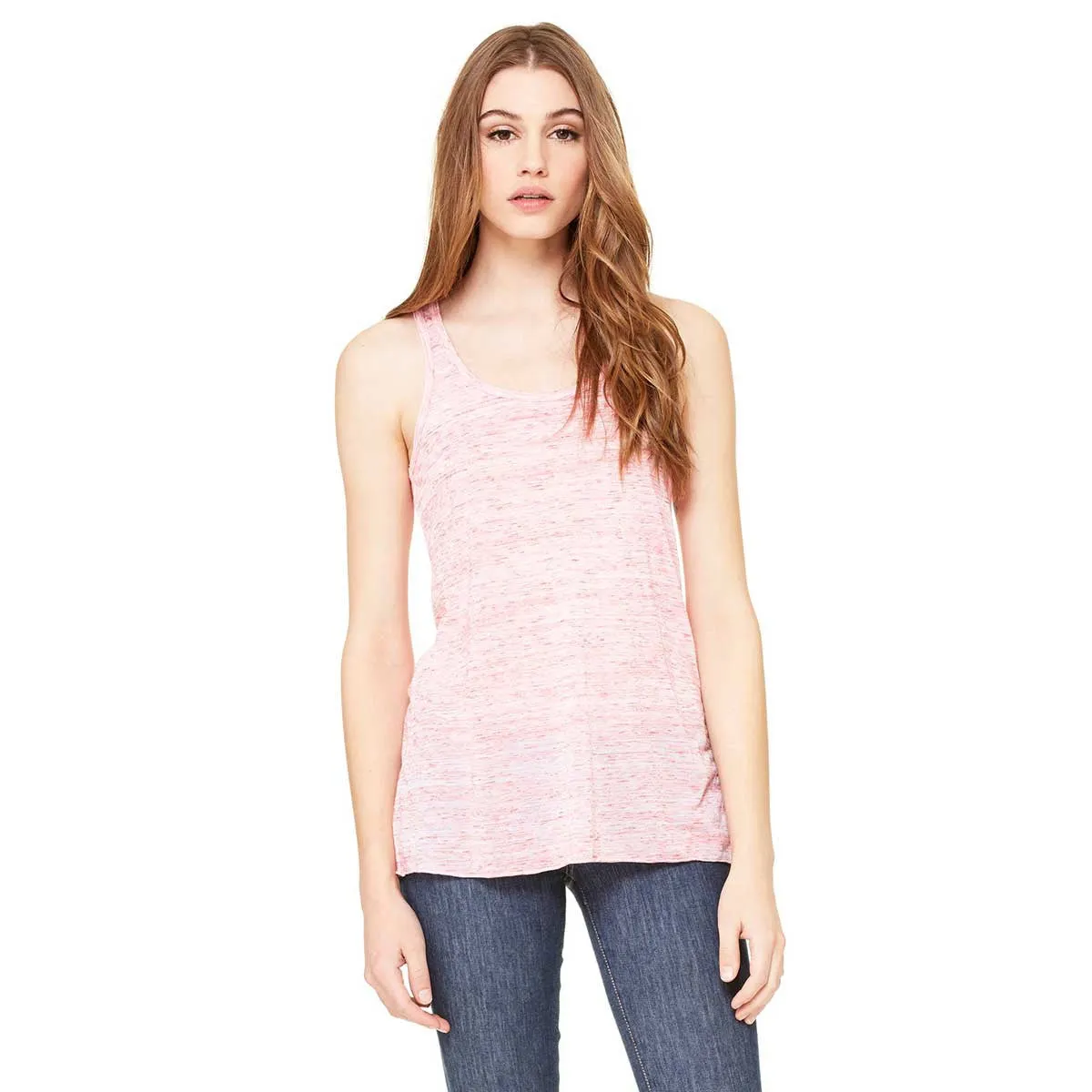 Bella   Canvas Women's Red Marble Flowy Racerback Tank