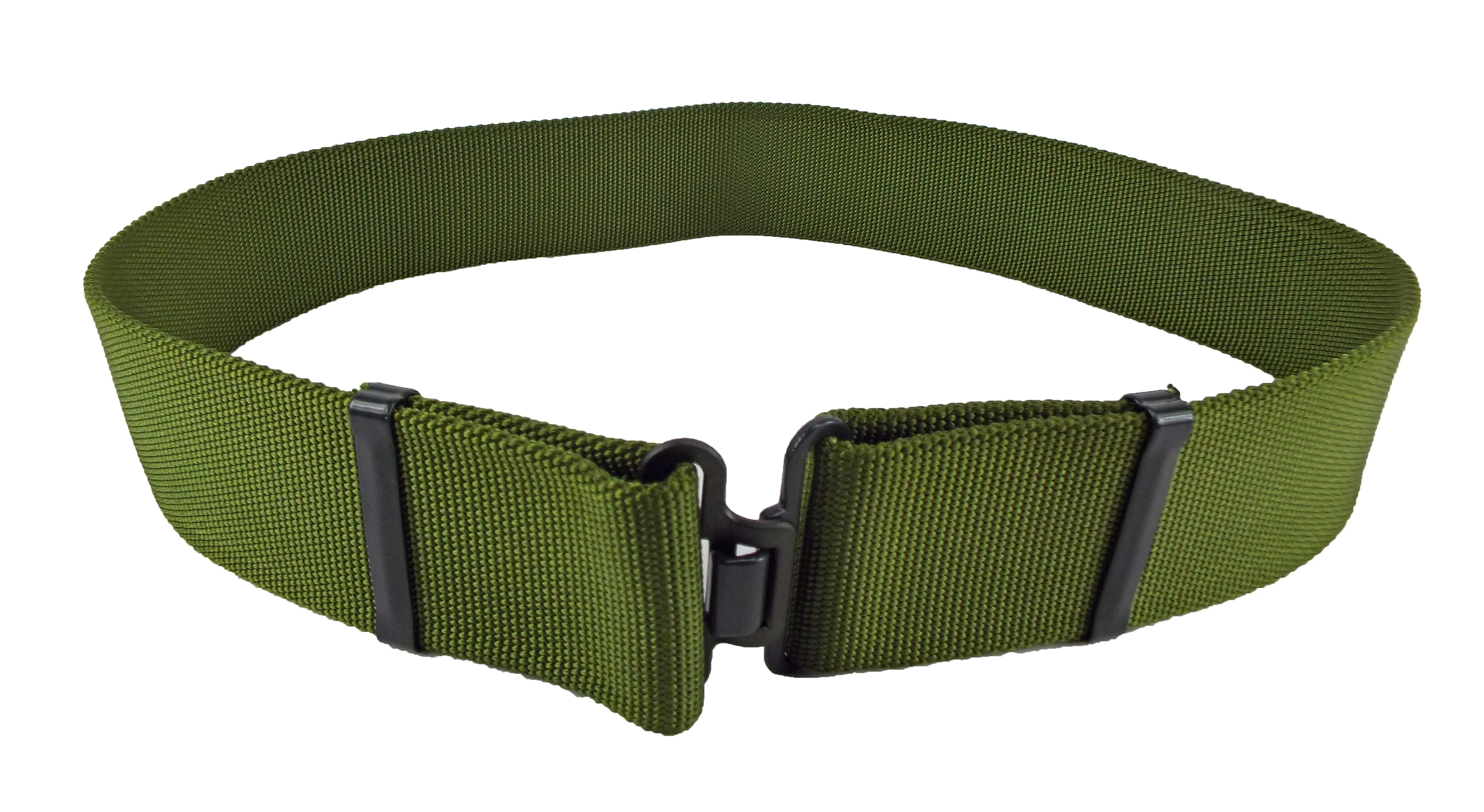 British Military - Plain Green Belt 2" for trousers - Plain Metal Buckle - Grade 1