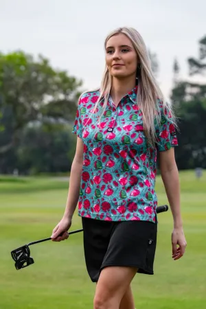 CA Ladies Funky Golf Shirt | Tropical Flamingo