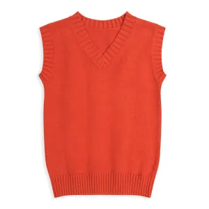 Cashmere Blend Vest -- Mars Red