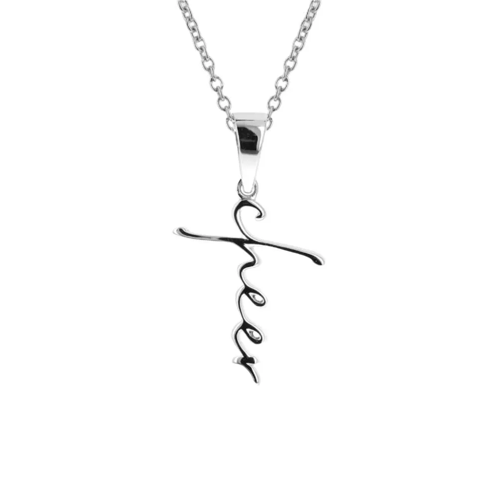 Cheer Cross Necklace | Sterling Silver