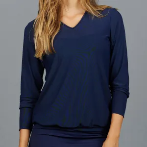 Classic V-Neck Pullover (navy mesh)