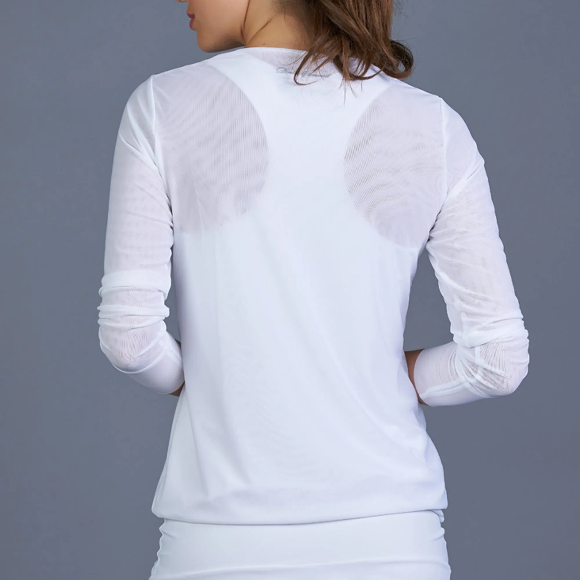 Classic V-Neck Pullover (white mesh)