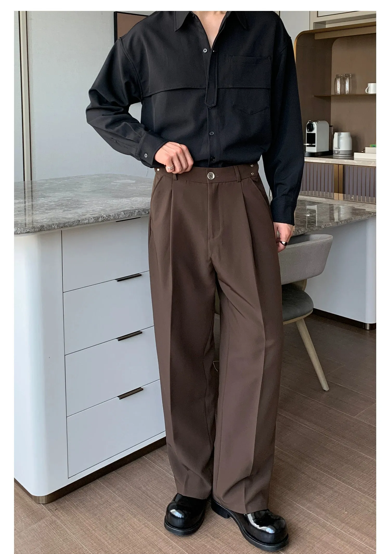 Cui Metallic Adjustable Waist Trousers