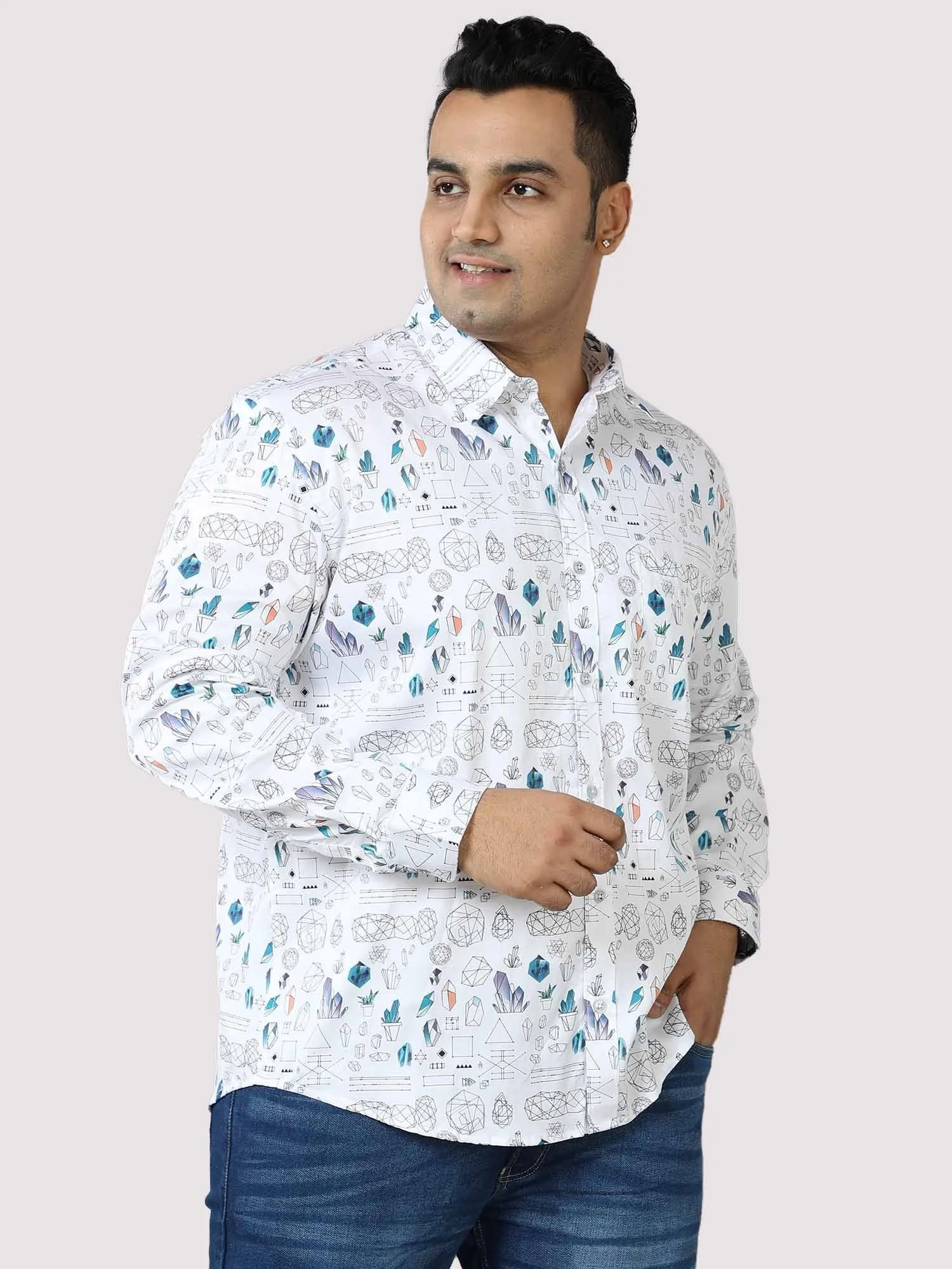 Doodle Men's Printed Casual Shirt Men's Plus Size