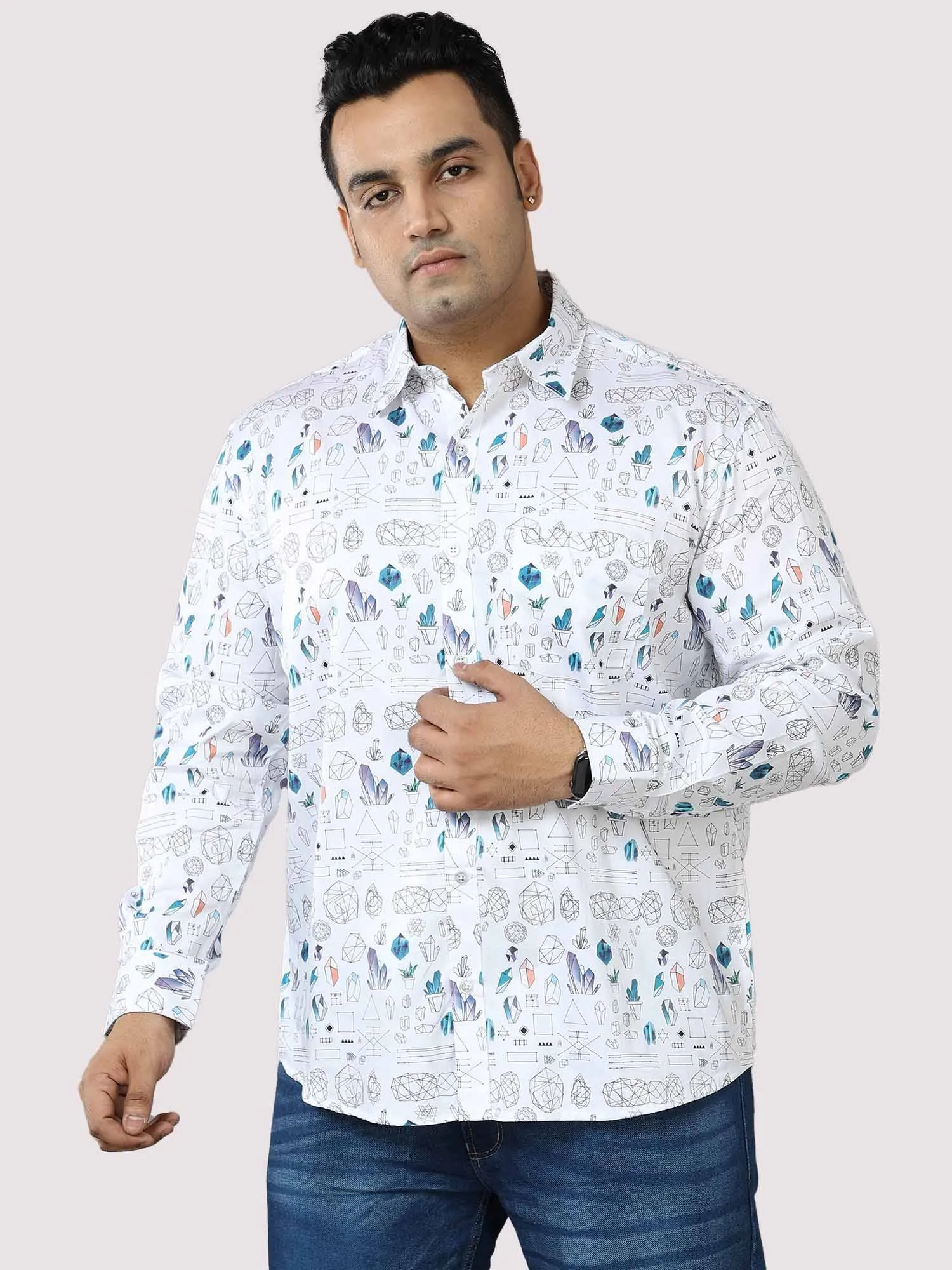 Doodle Men's Printed Casual Shirt Men's Plus Size