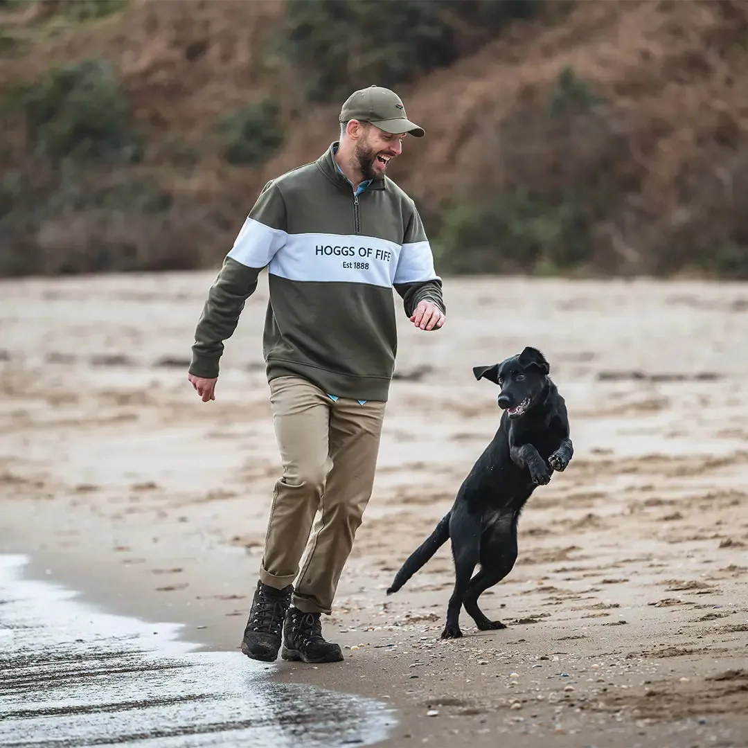 Dumfries 1888 Gents 1/4 Zip Sweatshirt - Lovat/White by Hoggs of Fife