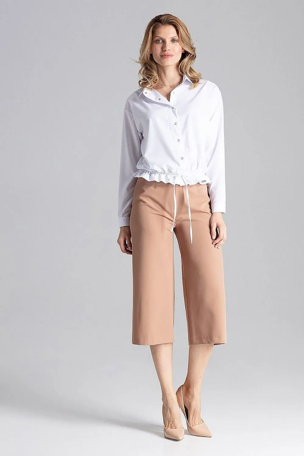 Elegant 7/8 Wide-Leg Trousers for Women with Chic Design