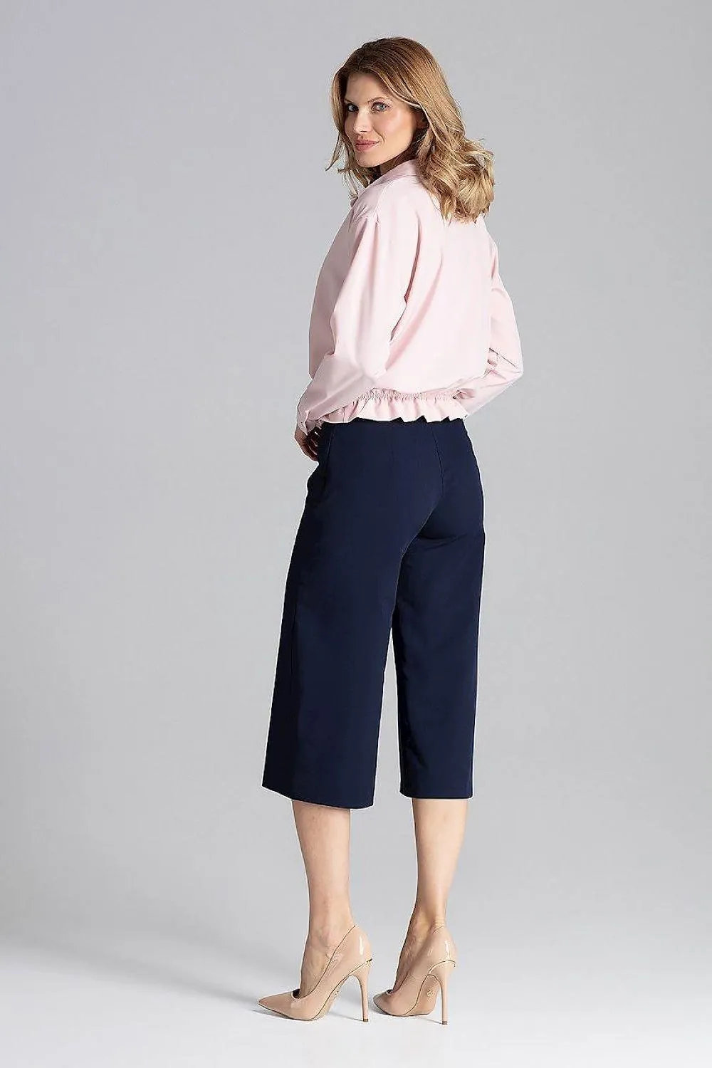 Elegant 7/8 Wide-Leg Trousers for Women with Chic Design