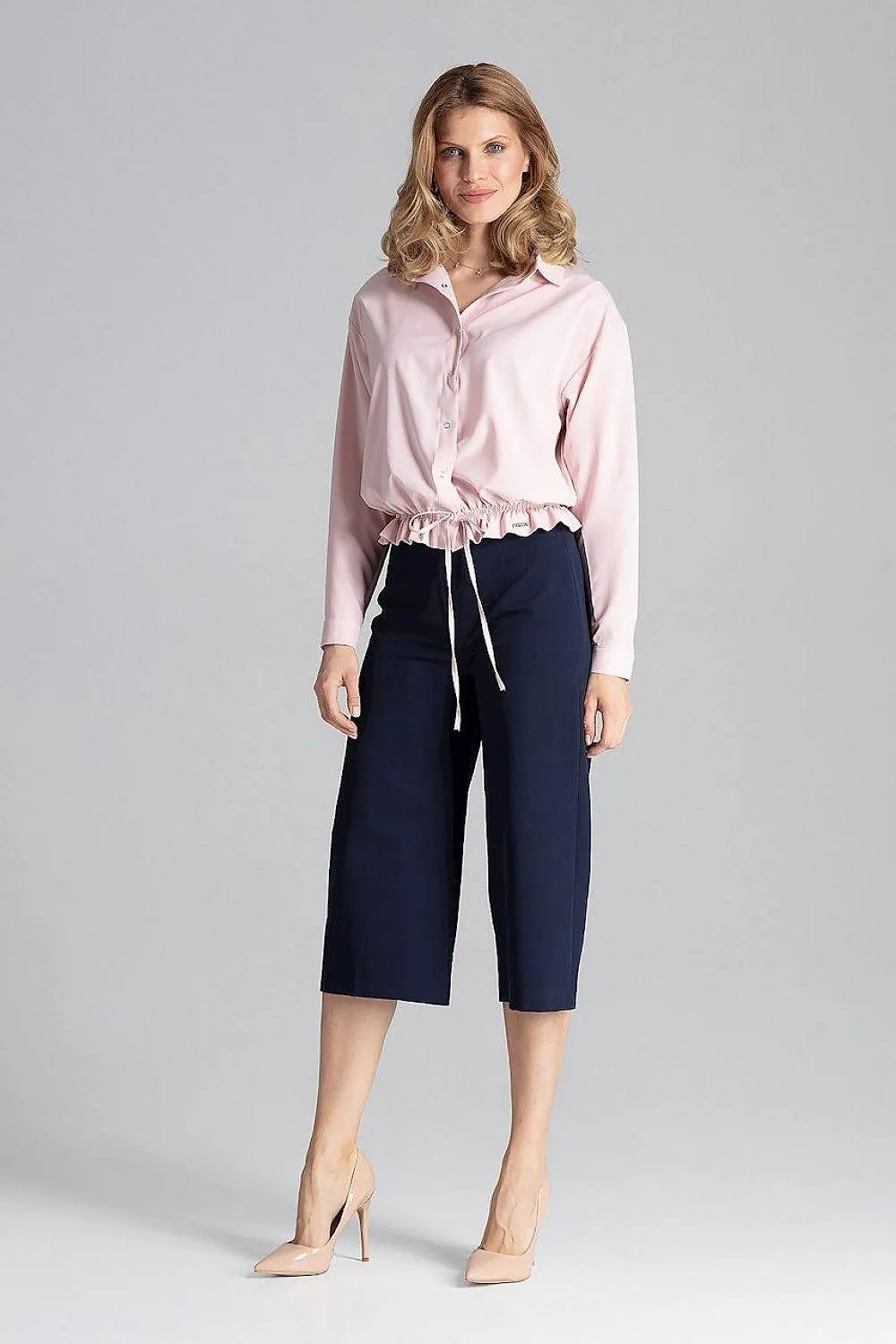 Elegant 7/8 Wide-Leg Trousers for Women with Chic Design