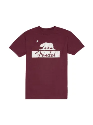 Fender Bear T-Shirt, Burgundy, Small