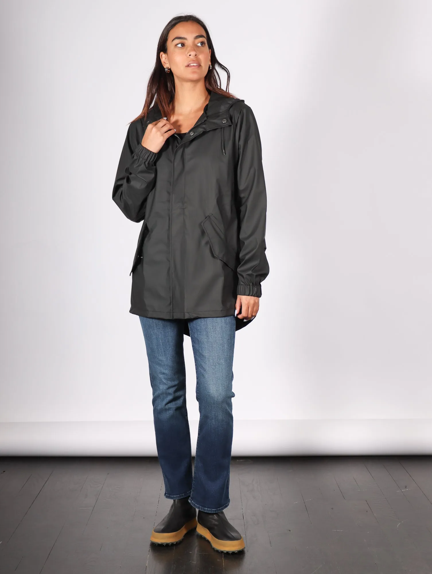 Fishtail Jacket in Black by RAINS