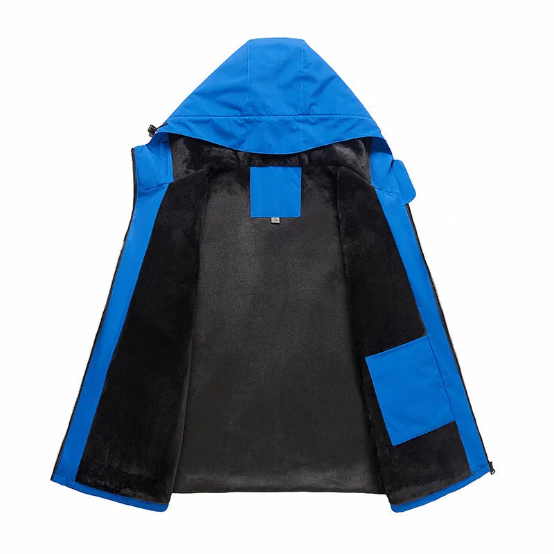 Fleece Thickened One-piece Windproof Waterproof Jacket