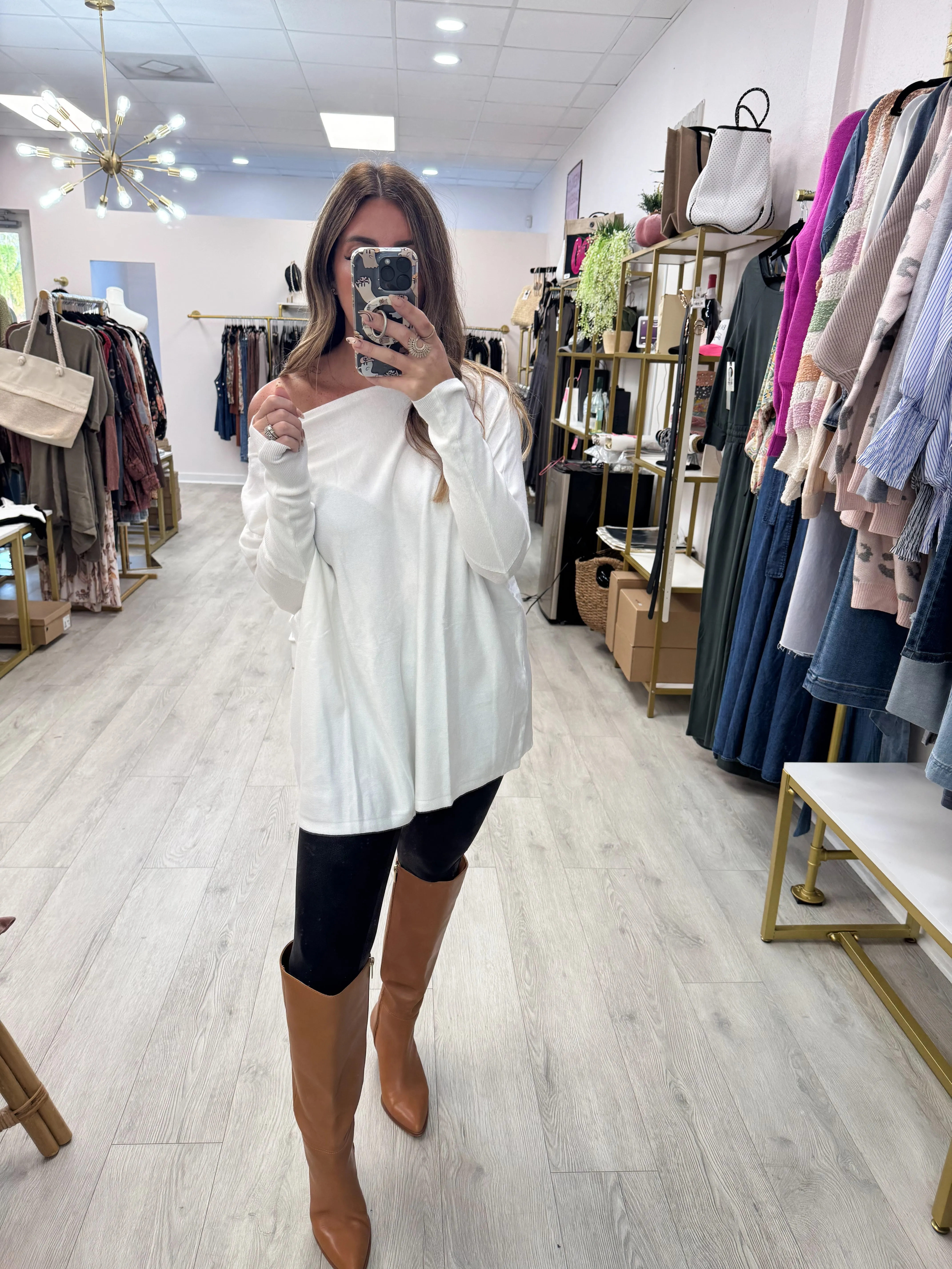 Flowy Boatneck Dolman Tunic