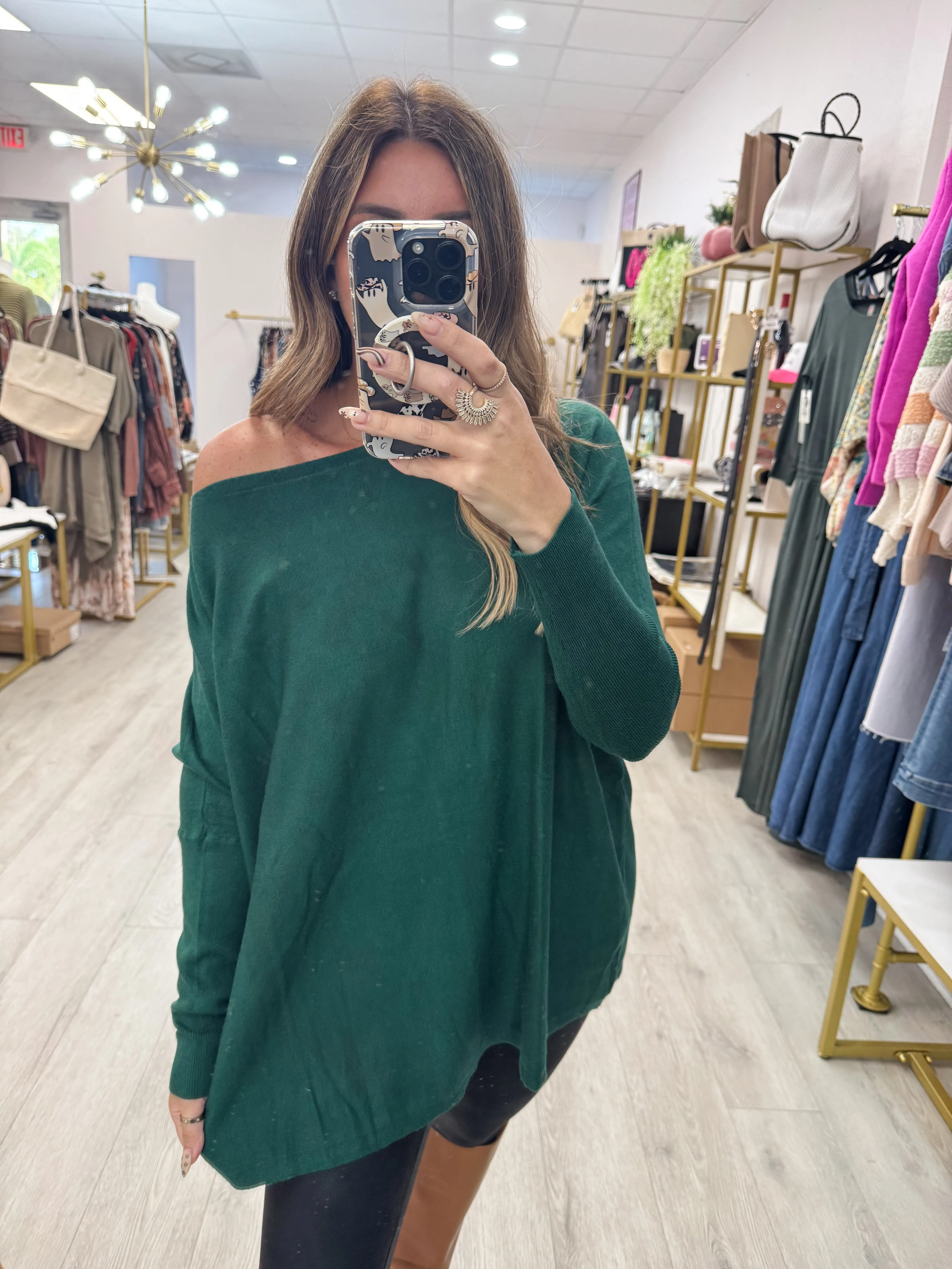 Flowy Boatneck Dolman Tunic