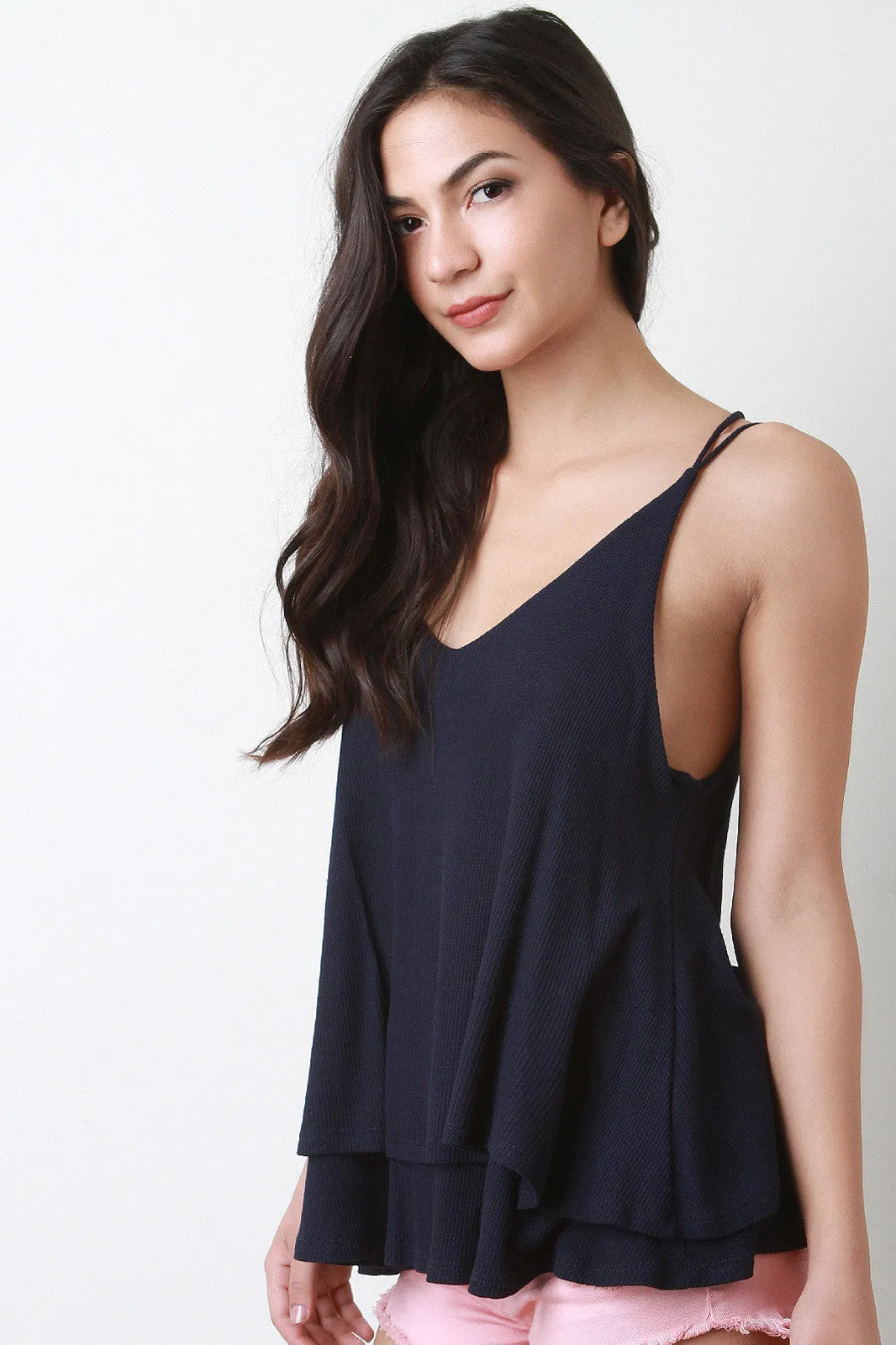 Flowy Thermal Spaghetti Strap Top