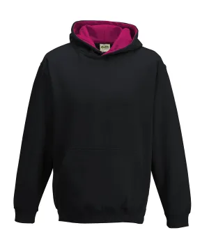 Jet Black/Hot Pink - Kids varsity hoodie