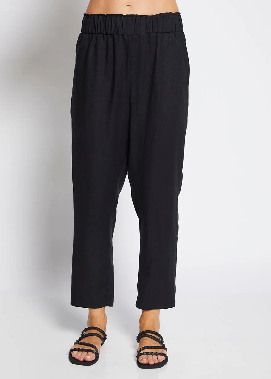 Jones Linen Trousers in Black