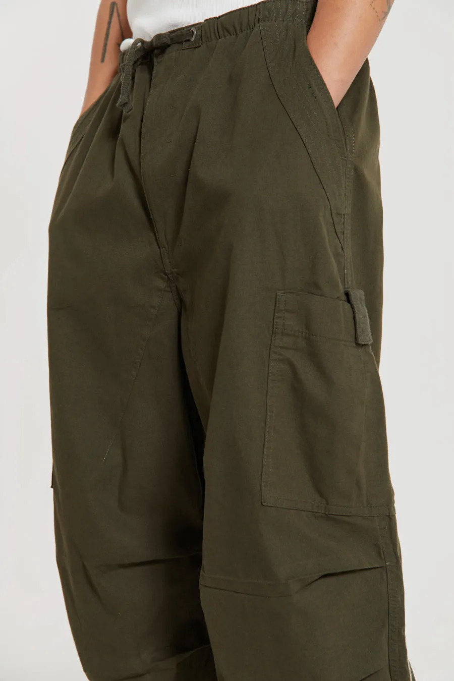 Khaki Topograph Parachute Pants