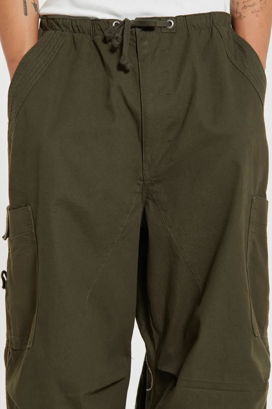 Khaki Topograph Parachute Pants