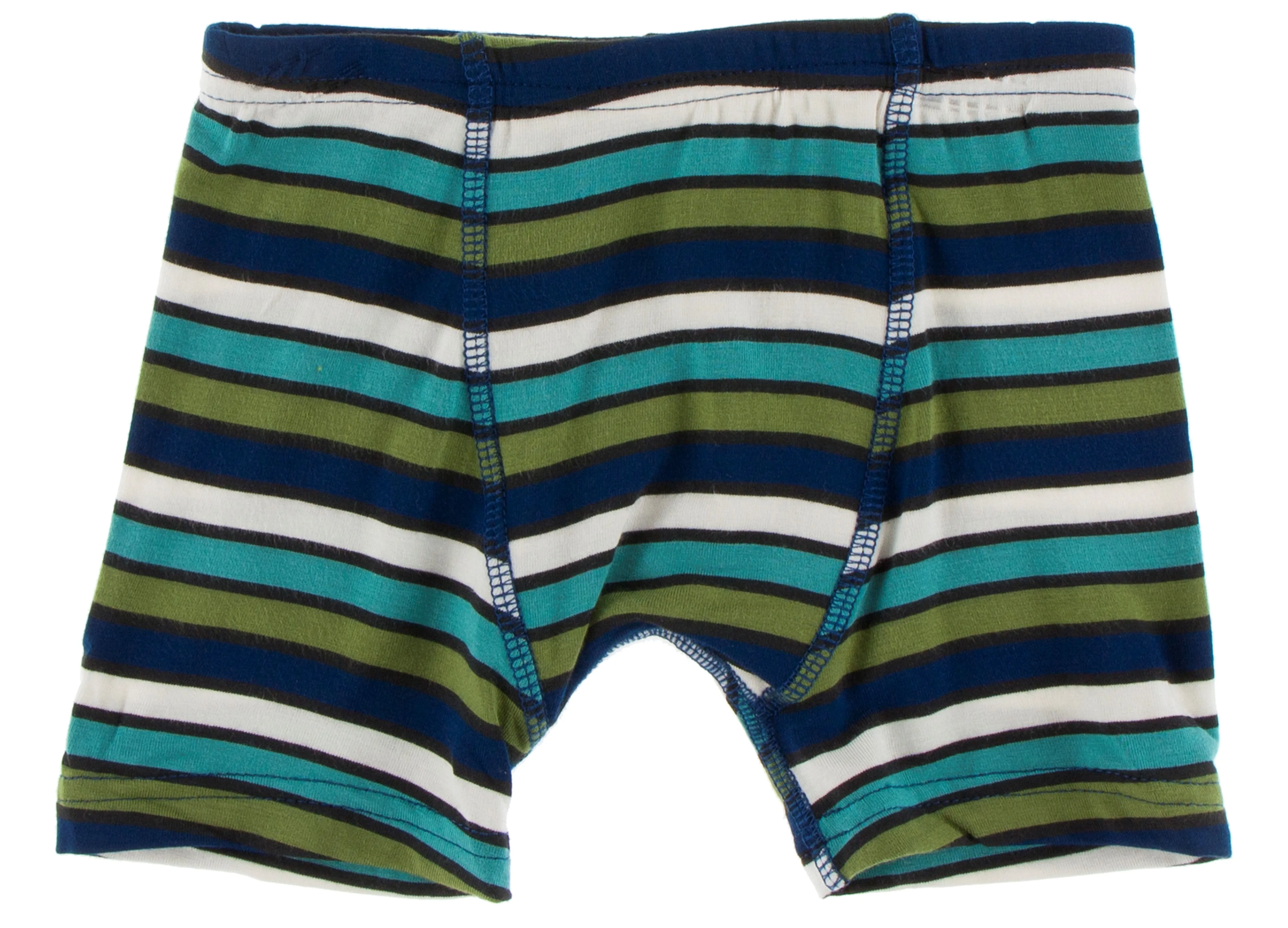 KicKee Pants Botany Grasshopper Stripe & Navy Leaf Lattice Boys Boxer Brief Set