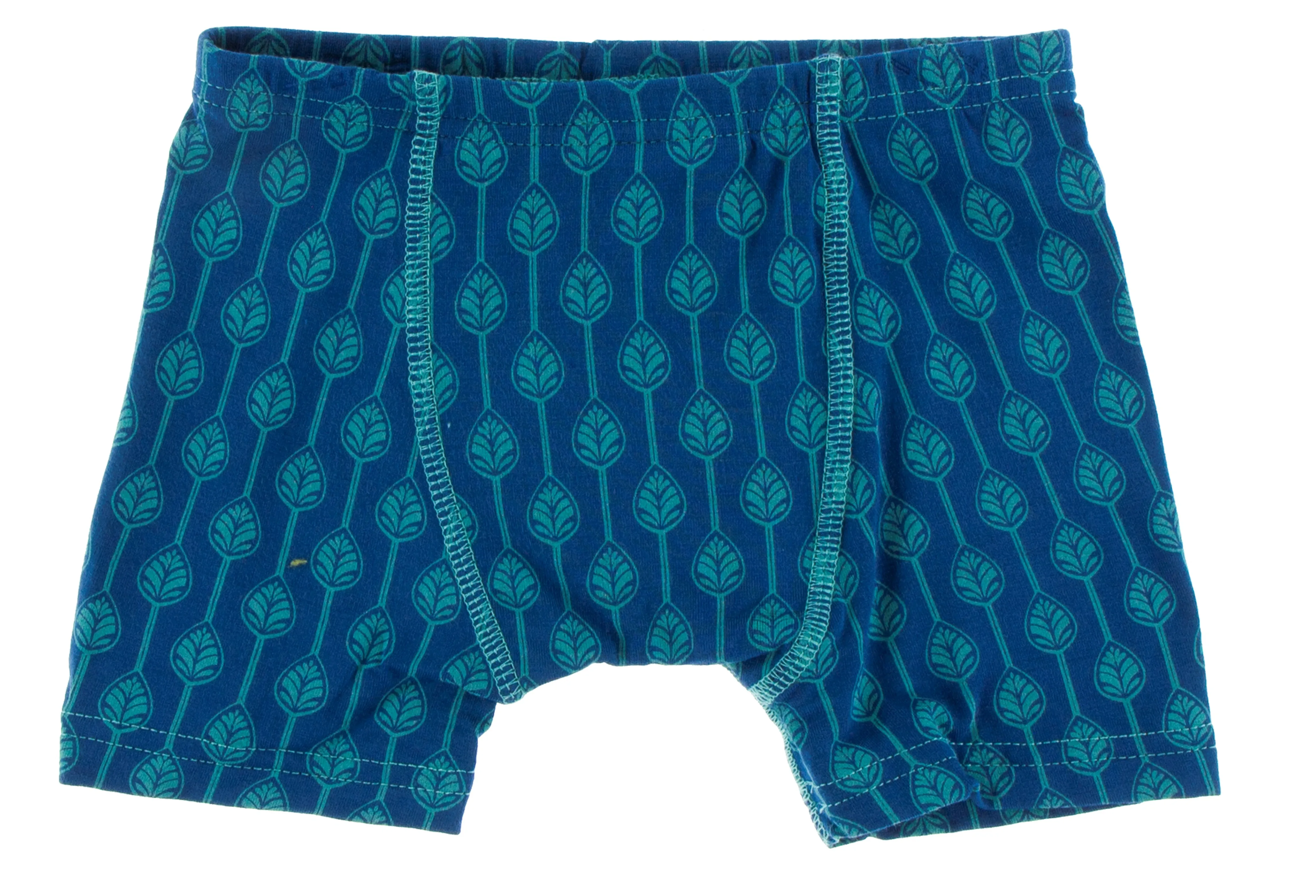 KicKee Pants Botany Grasshopper Stripe & Navy Leaf Lattice Boys Boxer Brief Set