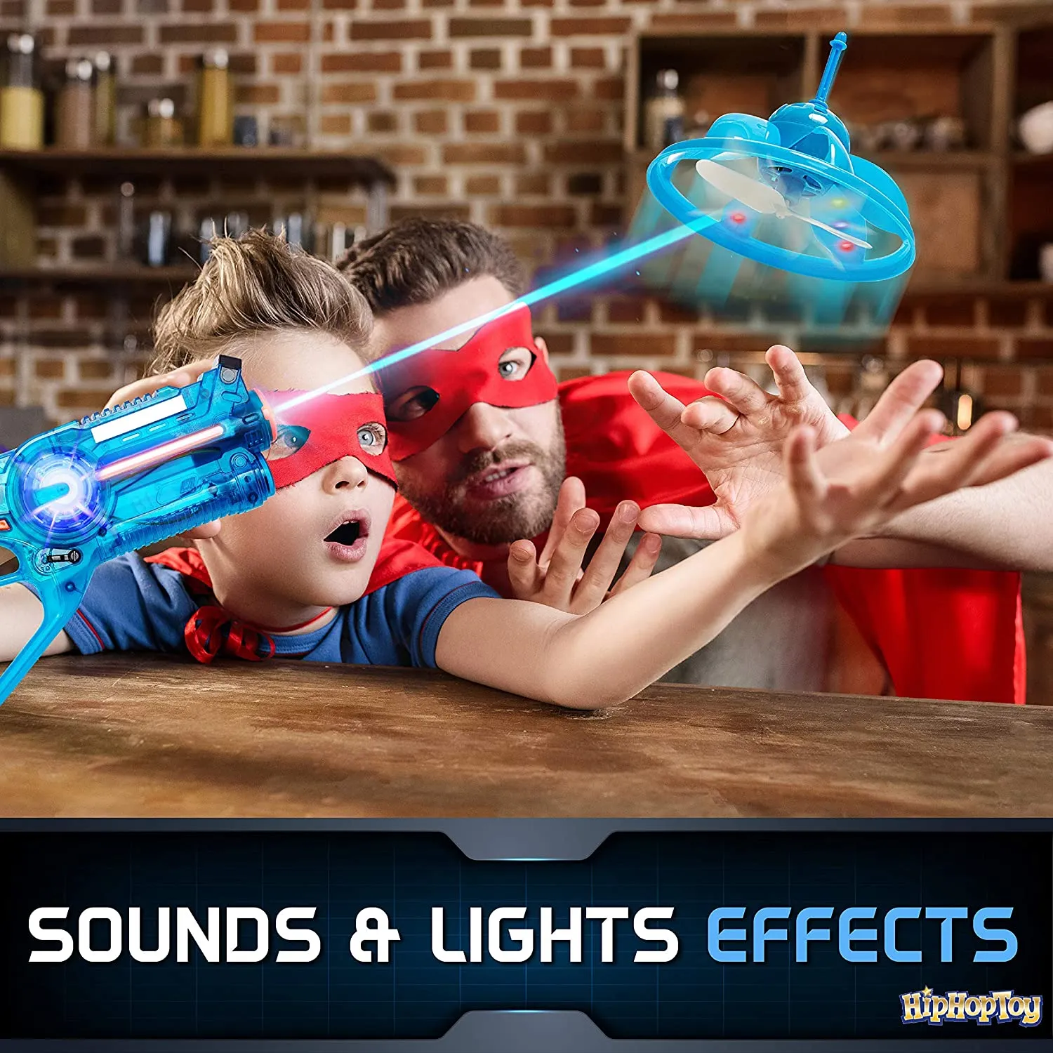 Kids Laser Tag Gun Game with Flying Toy Drone Target, Infrared Lazer Shooting Game for Children with Fun LED Effects, Sounds, and 4 Gun Modes, Best Gift for Boys Ages-(5 to 10)