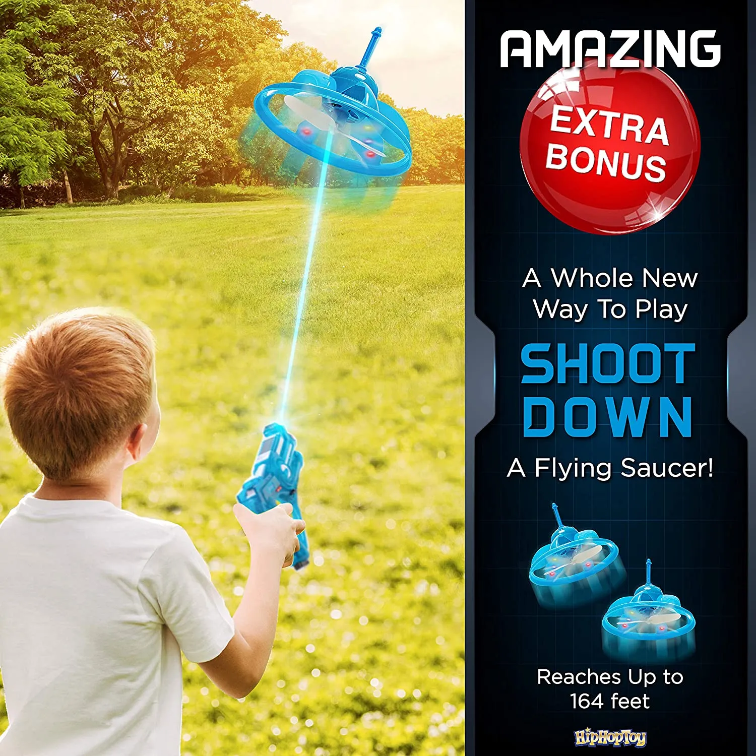 Kids Laser Tag Gun Game with Flying Toy Drone Target, Infrared Lazer Shooting Game for Children with Fun LED Effects, Sounds, and 4 Gun Modes, Best Gift for Boys Ages-(5 to 10)