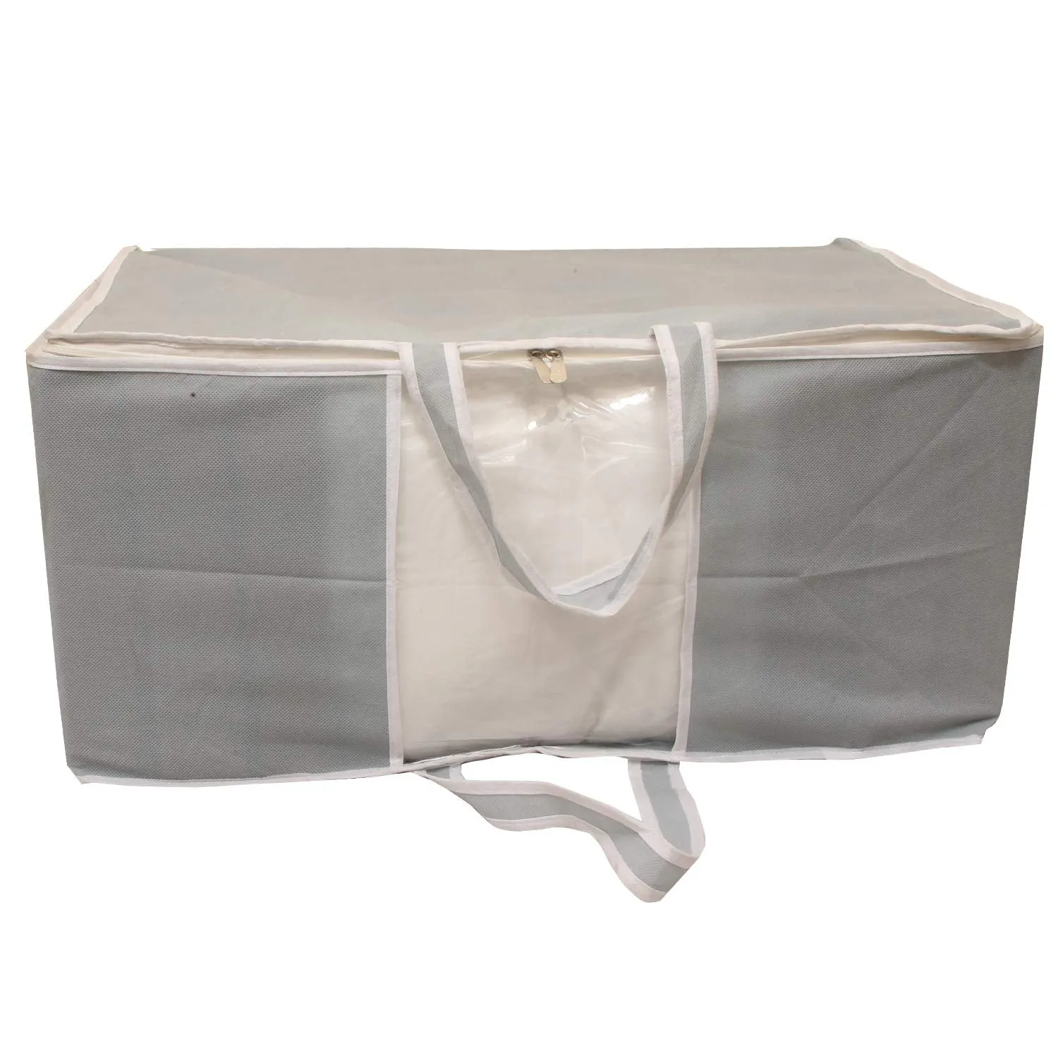 Kuber Industries 9 Piece Non Woven Front Handle Underbed Storage Bag, X-Large, Grey (CTSN009463)