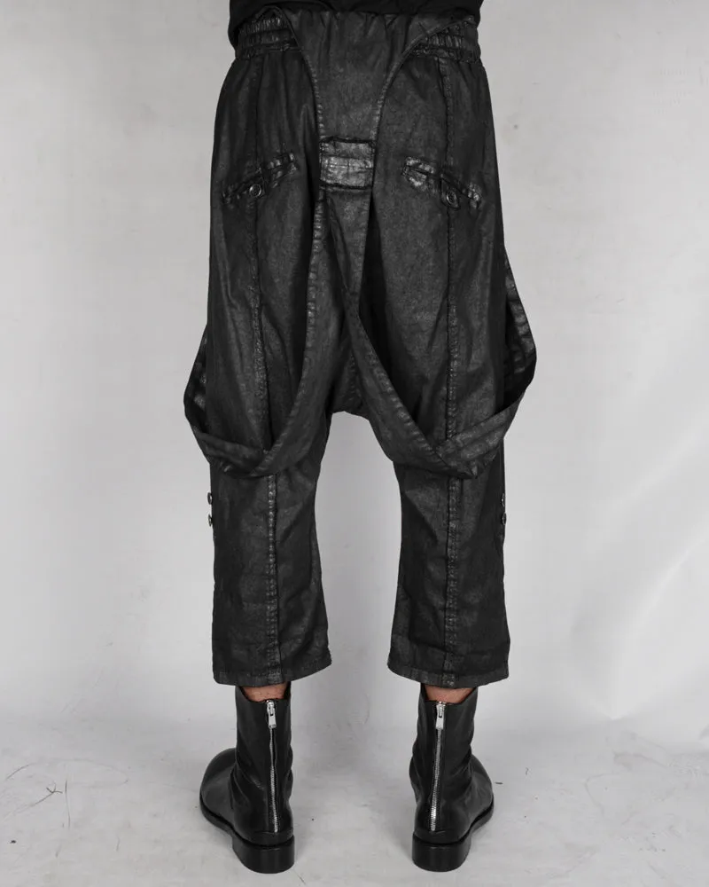 Laminated suspender trousers