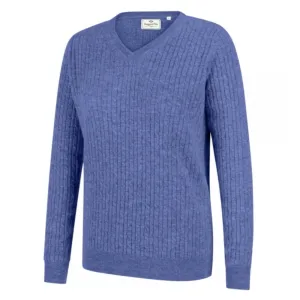 Lauder Ladies Cable Pullover - Violet by Hoggs of Fife