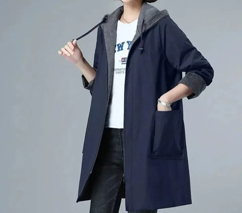 Leanne - Casual hooded overcoat