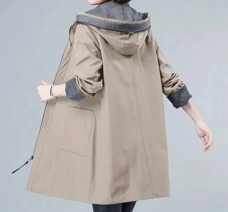 Leanne - Casual hooded overcoat