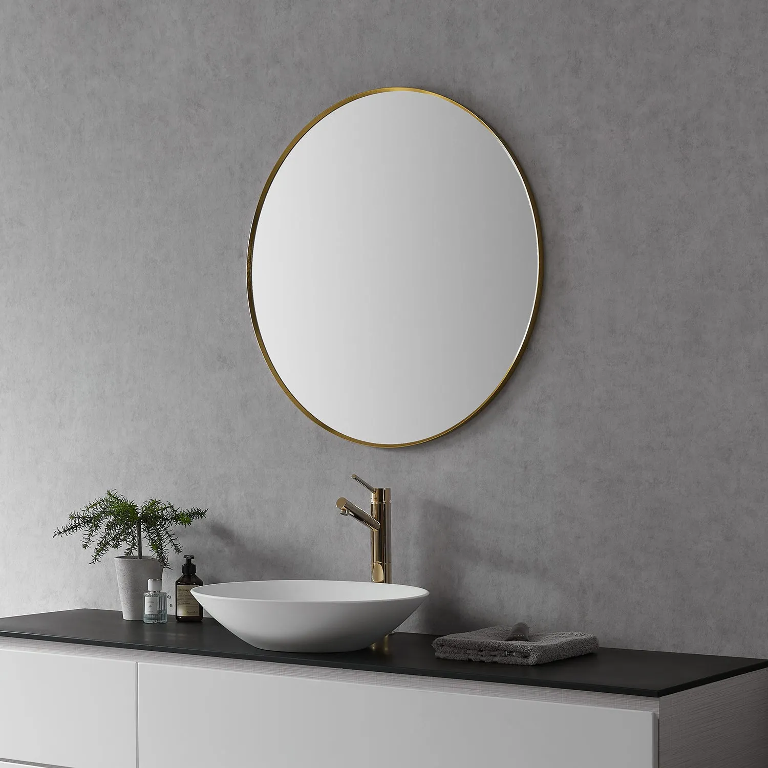 Liceo 42" Circle Bathroom Vanity Aluminum Framed Wall Mirror