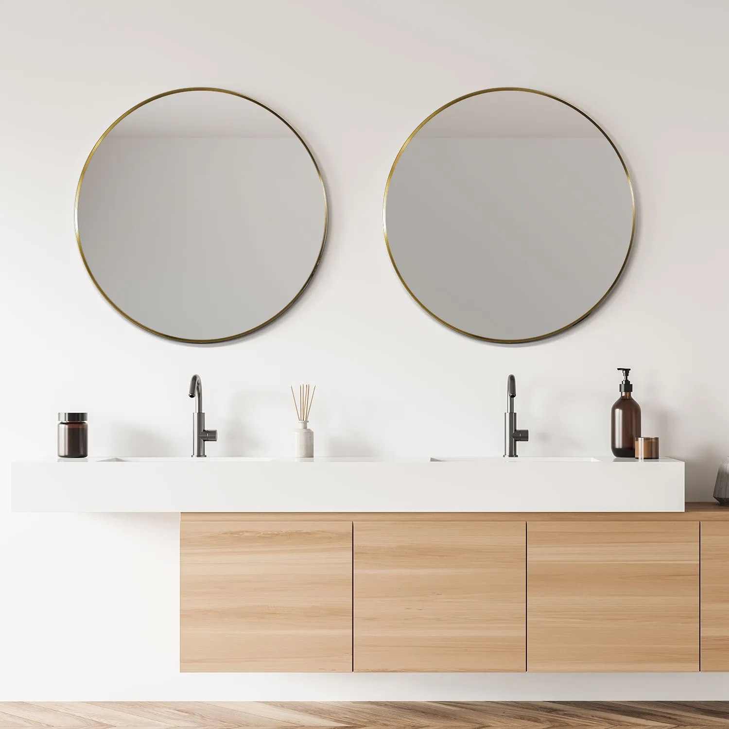 Liceo 42" Circle Bathroom Vanity Aluminum Framed Wall Mirror