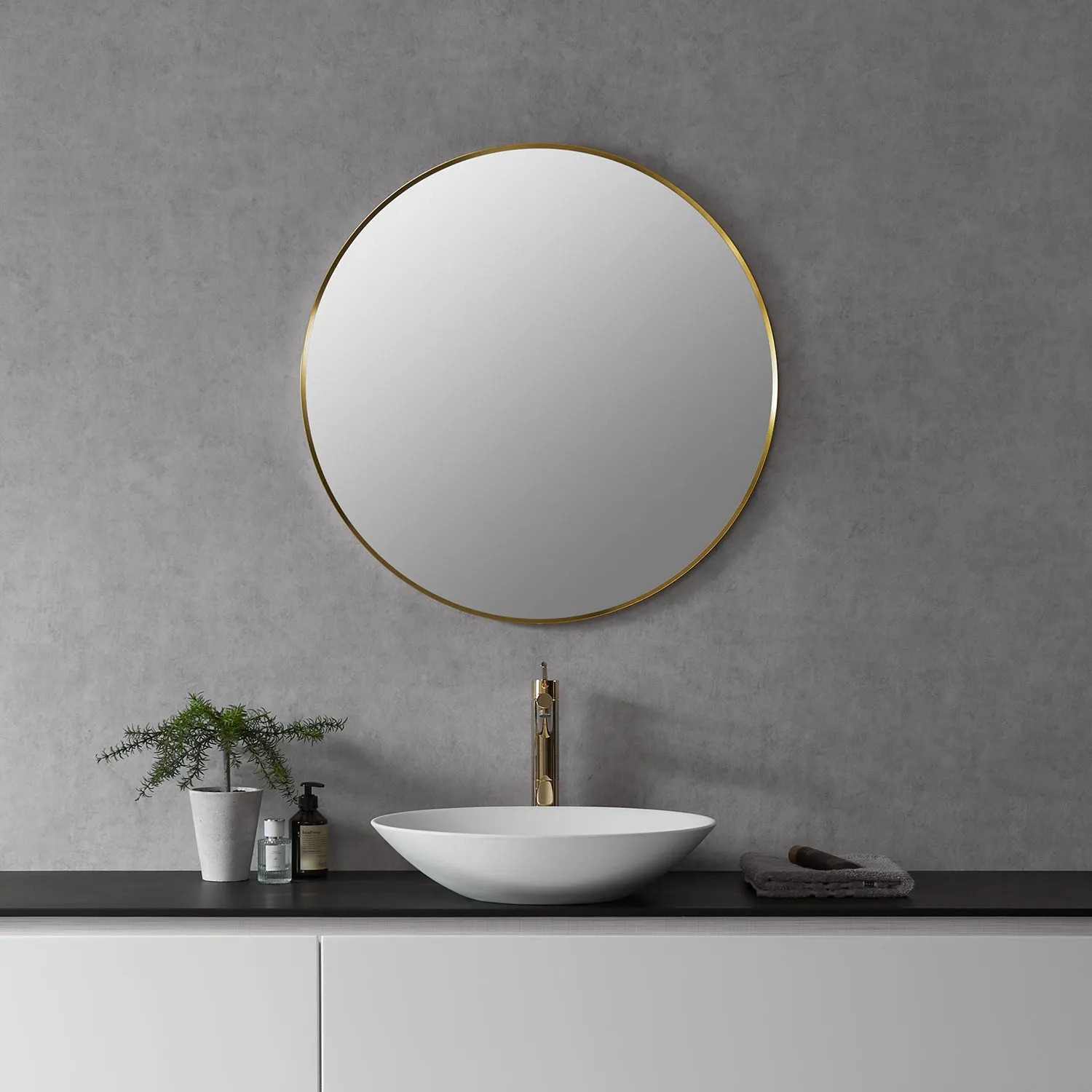 Liceo 42" Circle Bathroom Vanity Aluminum Framed Wall Mirror