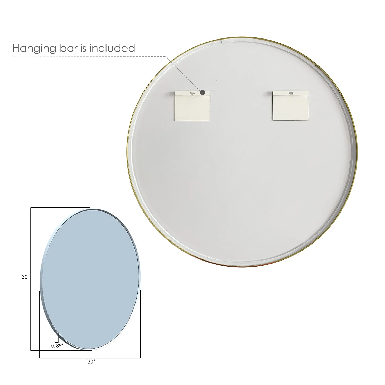 Liceo 42" Circle Bathroom Vanity Aluminum Framed Wall Mirror