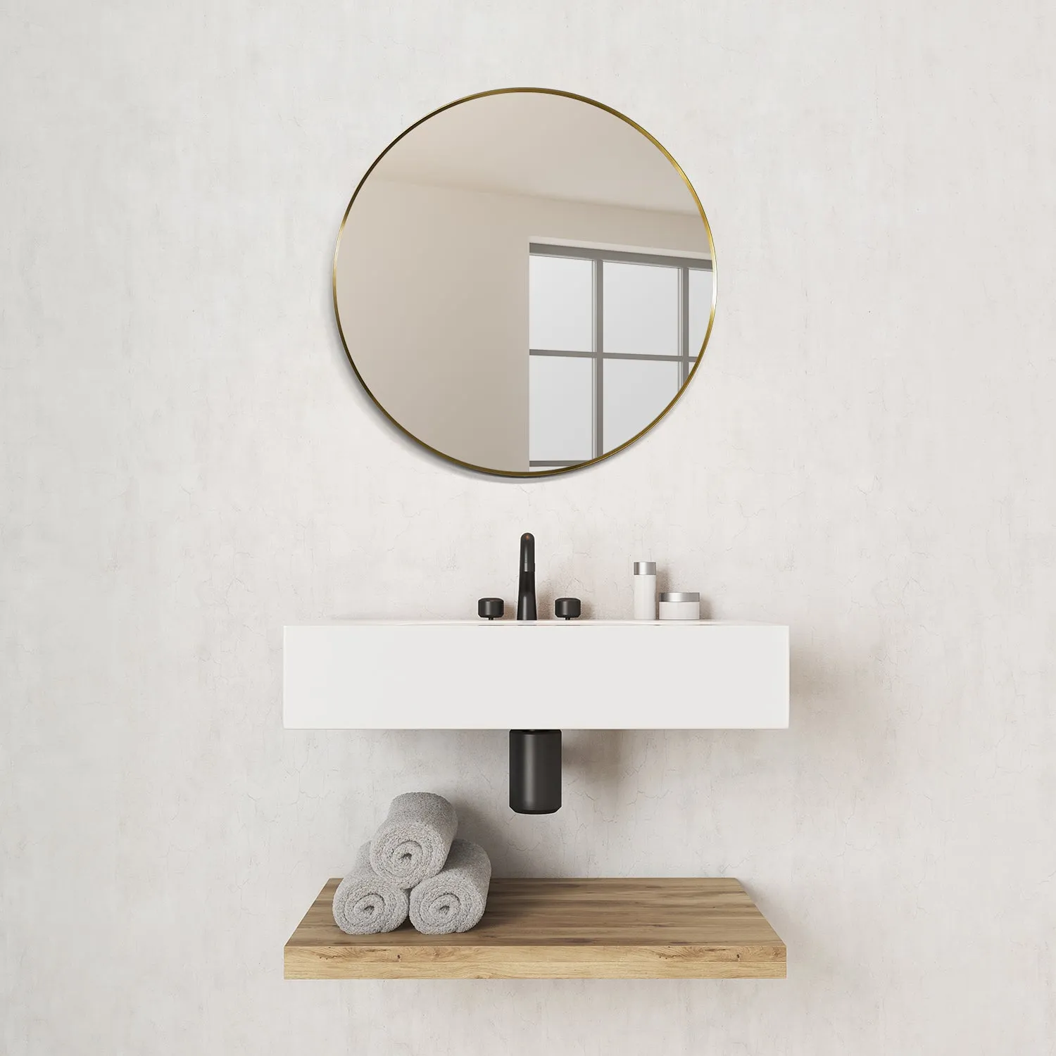 Liceo 42" Circle Bathroom Vanity Aluminum Framed Wall Mirror