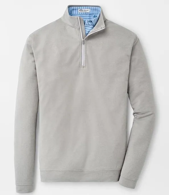 Melange Perth Performance Quarter-Zip in Gale Grey by Peter Millar