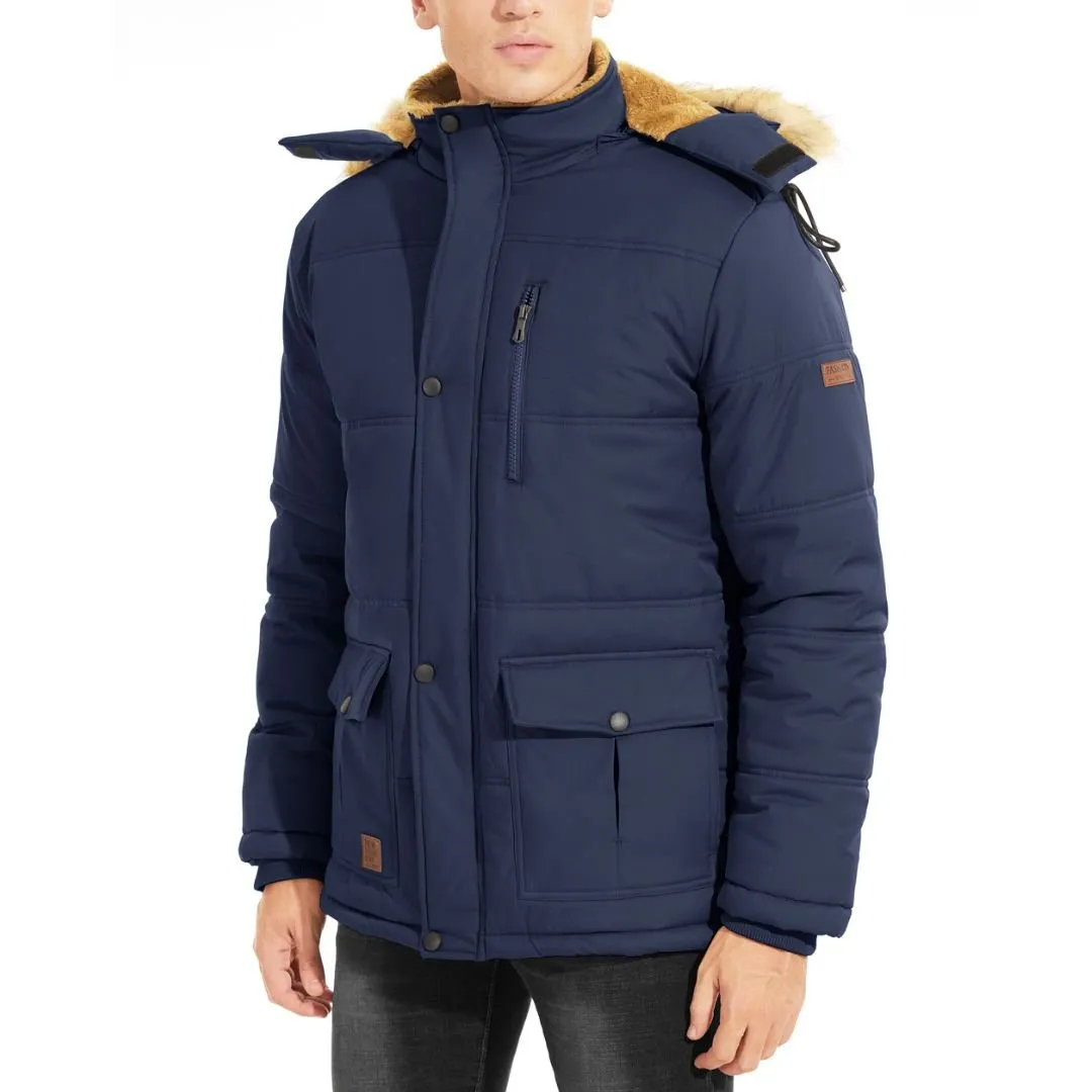 Men's Winter Jacket with Hood Water Repellent Windproof Coat